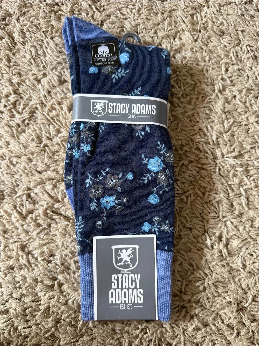 Stacy Adams FLOWERING VINE  Men's Crew Dress Socks NWT